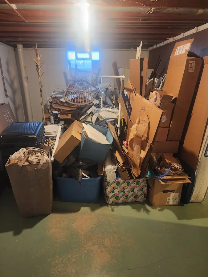 Roll-off dumpster container at job site for 6 Yard Dumpster Rental in Cambria